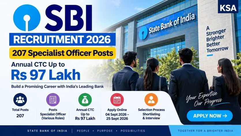 SBI Recruitment 2026: 207 Specialist Officer Posts Open, Annual CTC Up to Rs 97 Lakh; Check Eligibility and Application Details